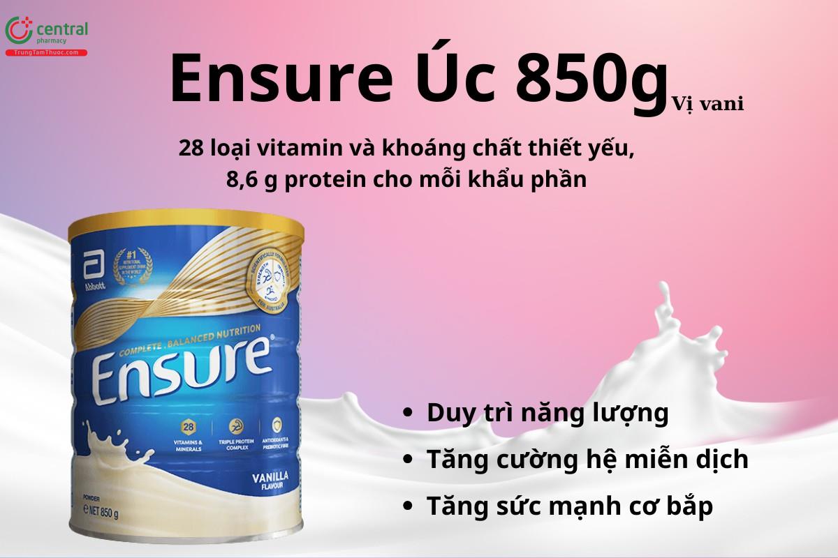 Ensure Úc 850g vị vani