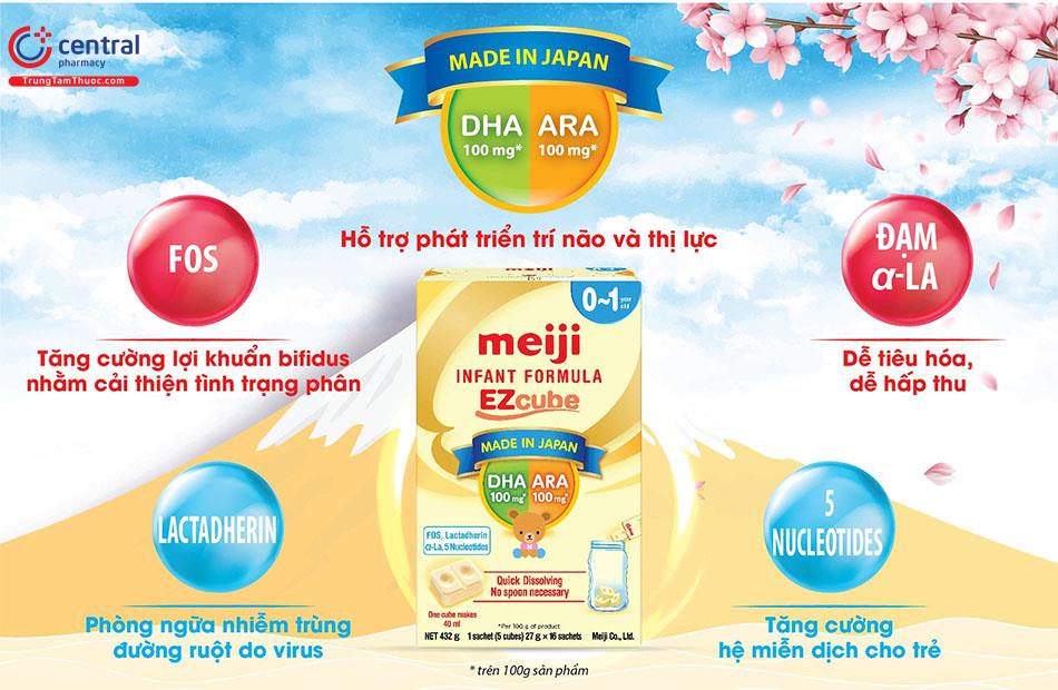 Sữa Meiji Infant Formula EZcube cho trẻ từ 0-12 tháng tuổi