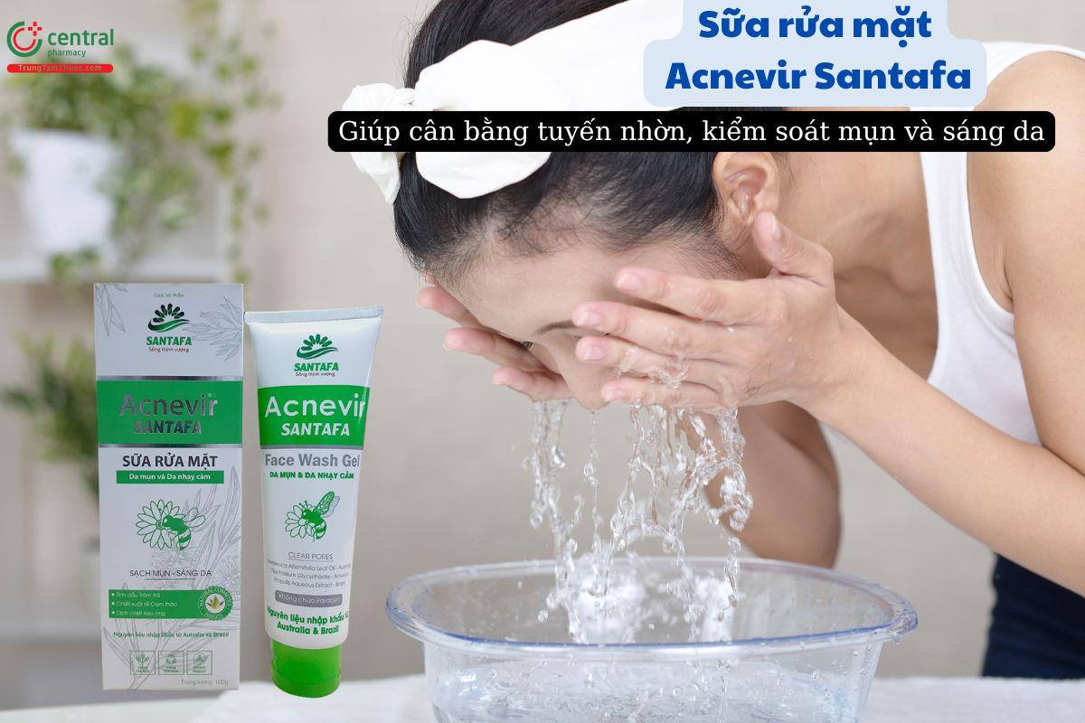 Sữa rửa mặt Acnevir Santafa giúp làm sạch mụn, sáng da