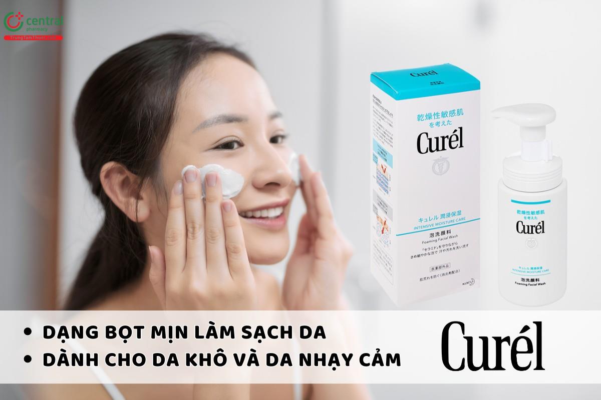 Sữa rửa mặt Curél Intensive Moisture Foaming Facial Wash dành cho da khô và da nhạy cảm