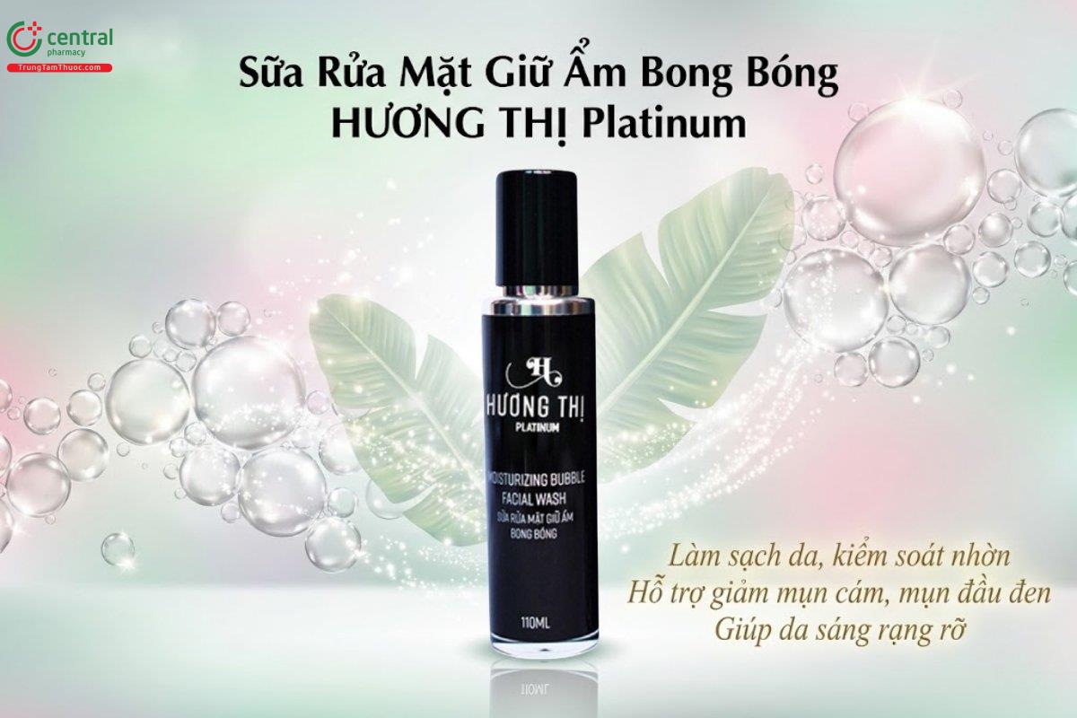 Sữa Rửa Mặt Giữ Ẩm Bong Bóng HƯƠNG THỊ Platinum làm sạch bụi bẩn, bã nhờn