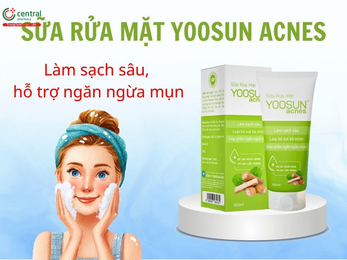 Sữa rửa mặt Yoosun Acnes giúp làm sạch sâu, ngăn ngừa hình thành mụn