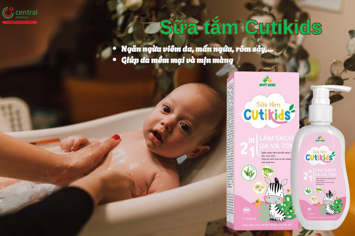 Sữa tắm Cutikids giúp ngăn ngừa rôm sảy, mẩn ngứa cho trẻ