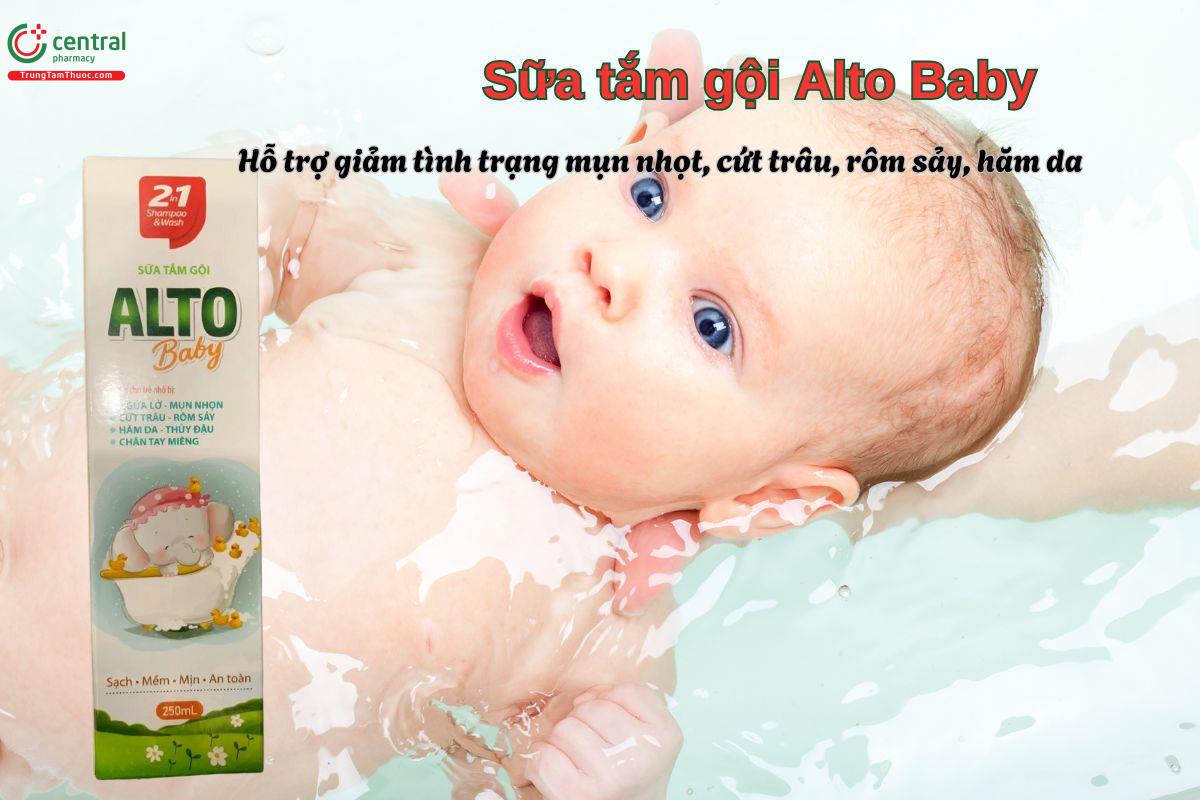 Sữa tắm gội Alto Baby cải thiện hăm da, mụn nhọt, rôm sảy cho bé
