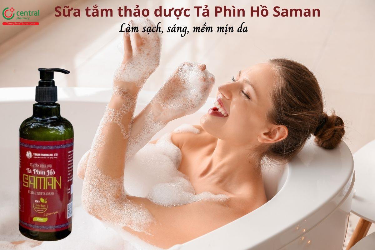 Sữa tắm thảo dược Tả Phìn Hồ Saman - Làm sạch, sáng, mềm mịn da