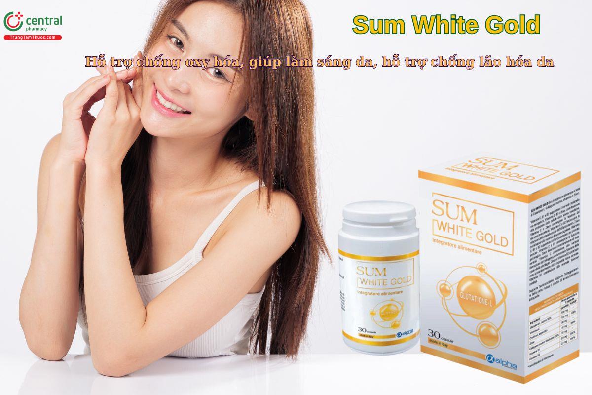 Viên uống Sum White Gold giúp làm đẹp da, ngăn ngừa lão hoá da