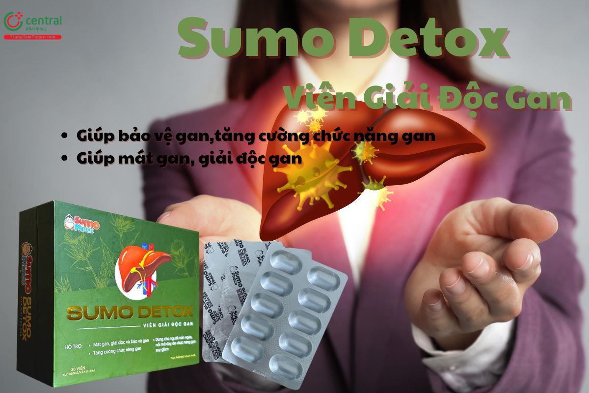 Sumo Detox Viên Giải Độc Gan giúp mát gan, giải độc gan, tăng chức năng gan