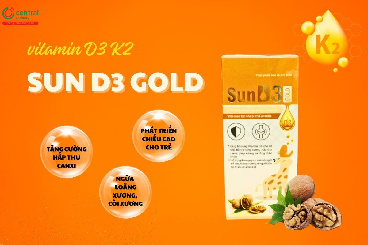 Sun D3 Gold xịt tăng cường hấp thu canxi, hỗ trợ xương chắc khỏe