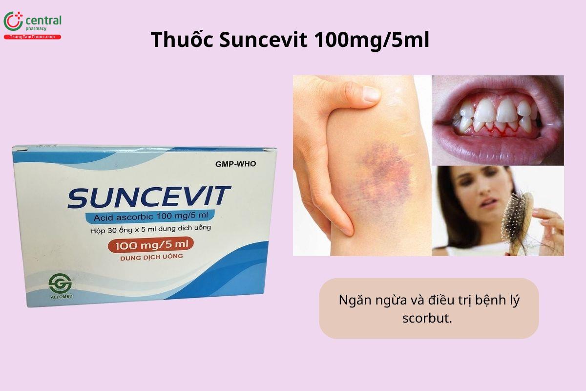 Chỉ định của thuốc Suncevit 100mg/5ml