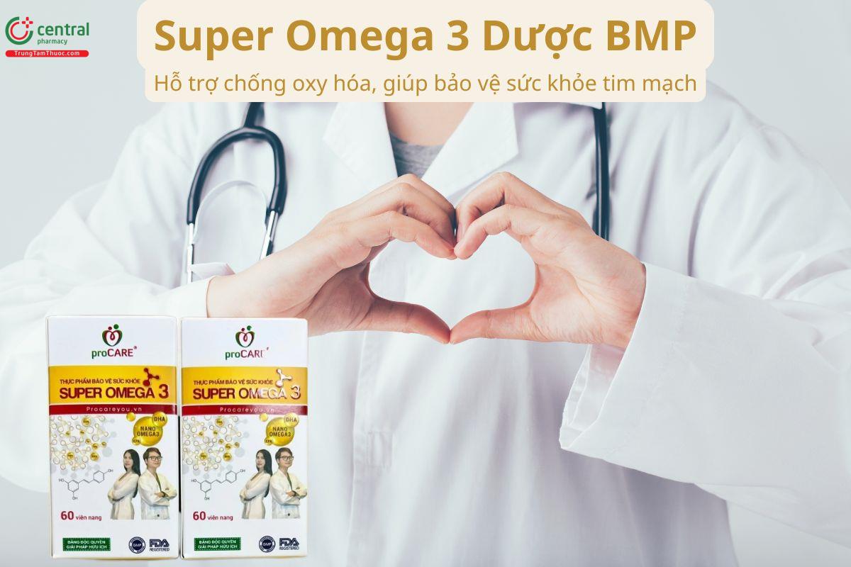 Super Omega 3 Dược BMP hỗ trợ chống oxy hóa, giúp bảo vệ sức khỏe tim mạch