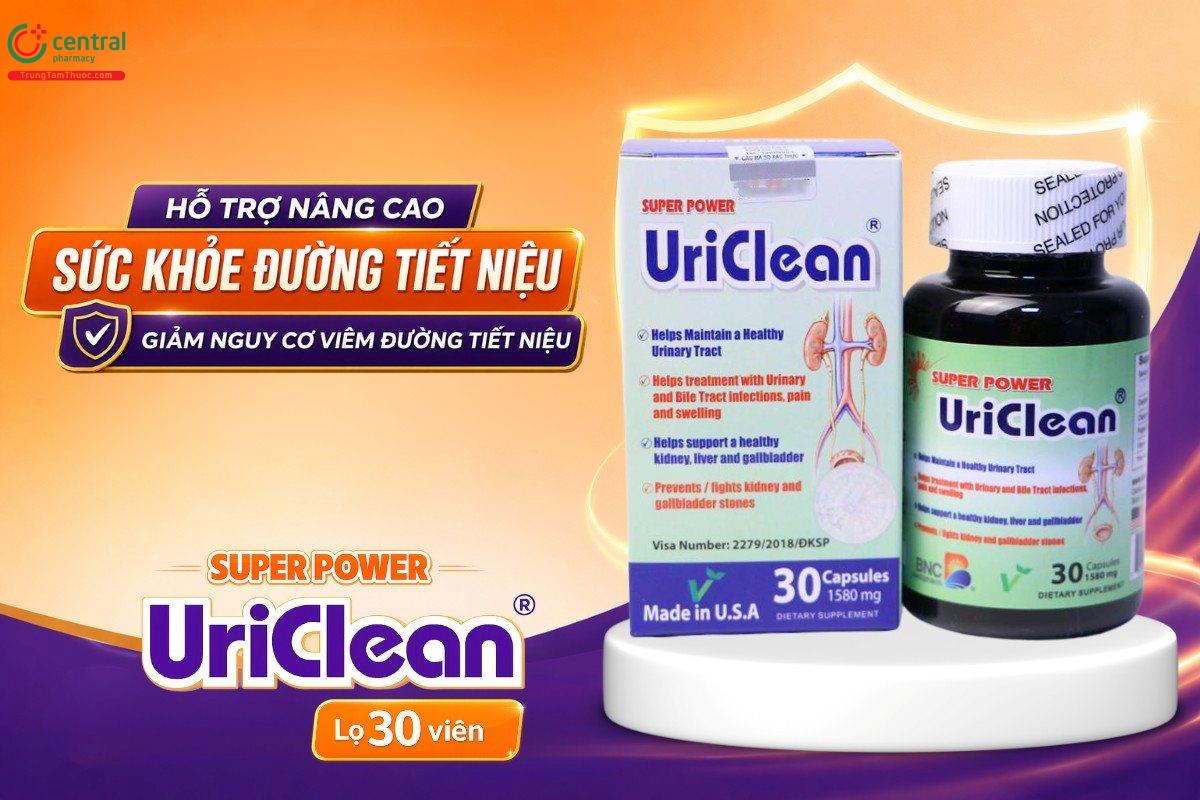 Công dụng của Super Power UriClean (Lọ 30 viên)