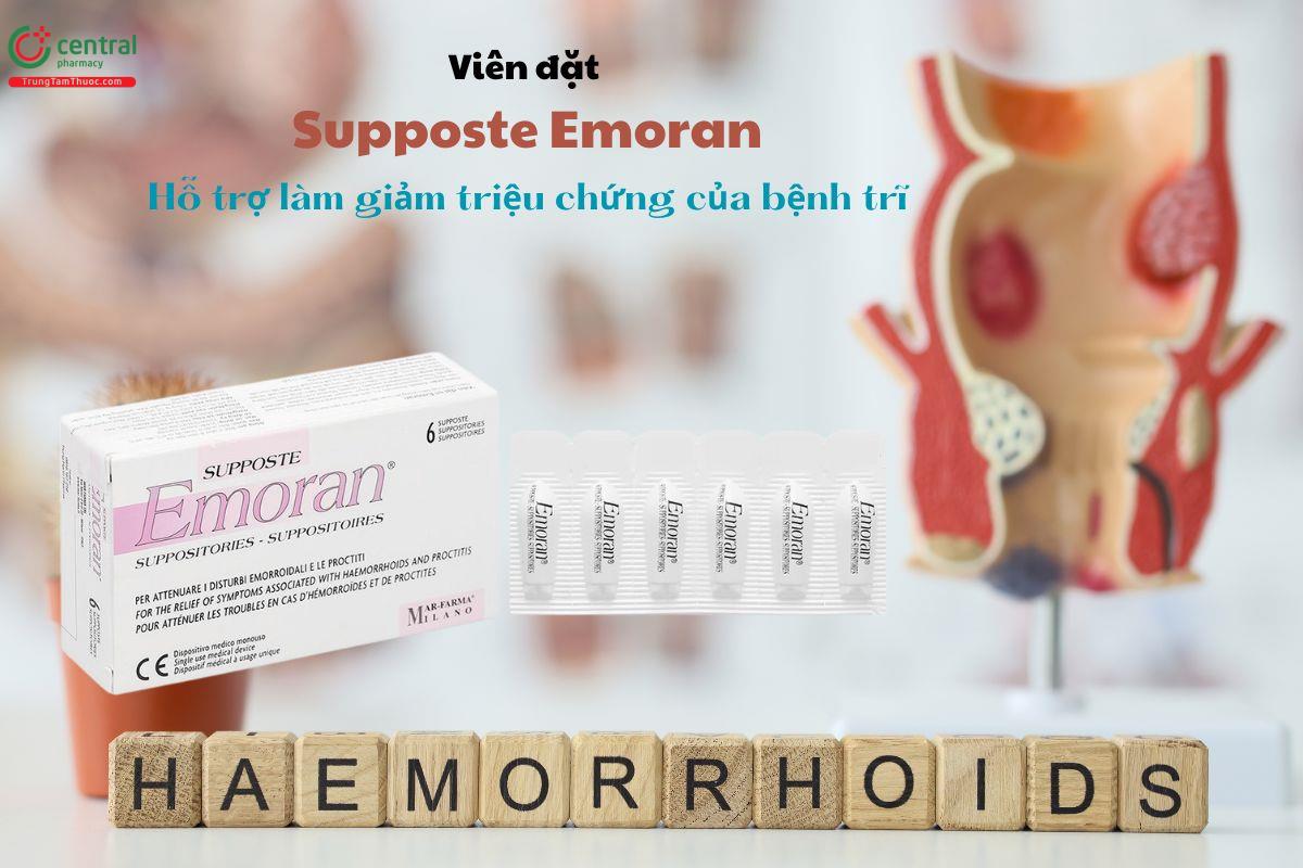 Viên đặt trĩ Supposte Emoran làm giảm triệu chứng bệnh trĩ