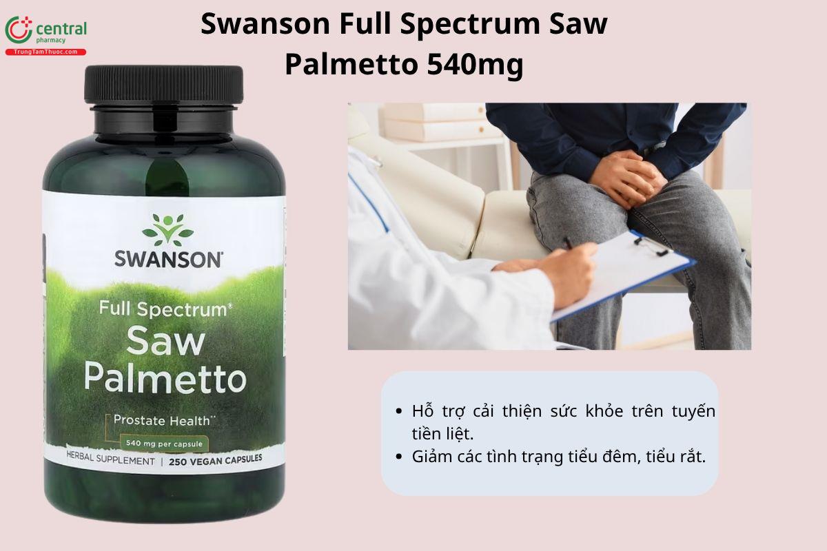 Công dụng của Swanson Full Spectrum Saw Palmetto 540mg