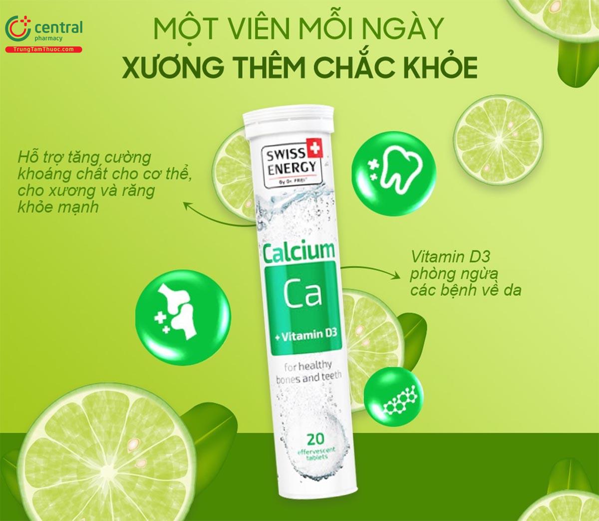 Swiss Energy Calcium + Vitamin D3 giúp xương, răng chắc khỏe