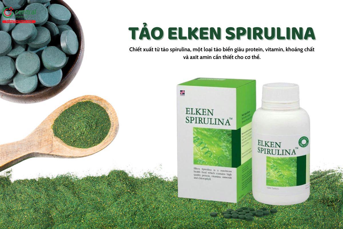 Tảo xoắn Elken Spirulina Chewable 200mg hỗ trợ tăng cường đề kháng