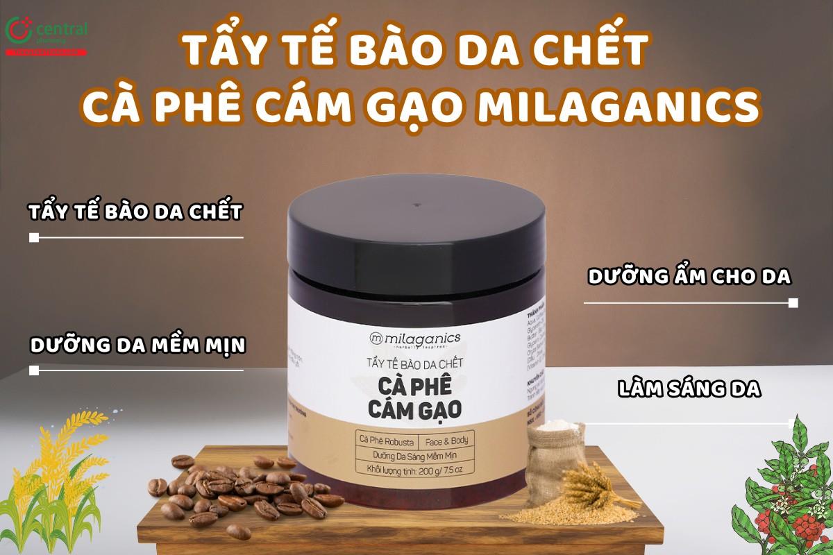 Tẩy tế bào da chết cà phê cám gạo Milaganics - Làm sạch sáng, dưỡng ẩm da