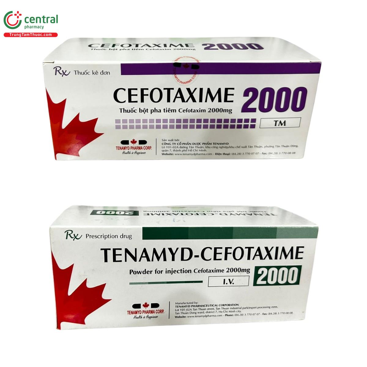 Phân biệt Tenamyd-Cefotaxime 2000 và Cefotaxime 2000
