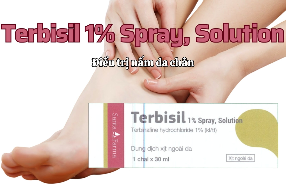 Thuốc Terbisil 1% Spray, Solution điều trị nhiễm nấm da chân và nấm bẹn, đùi