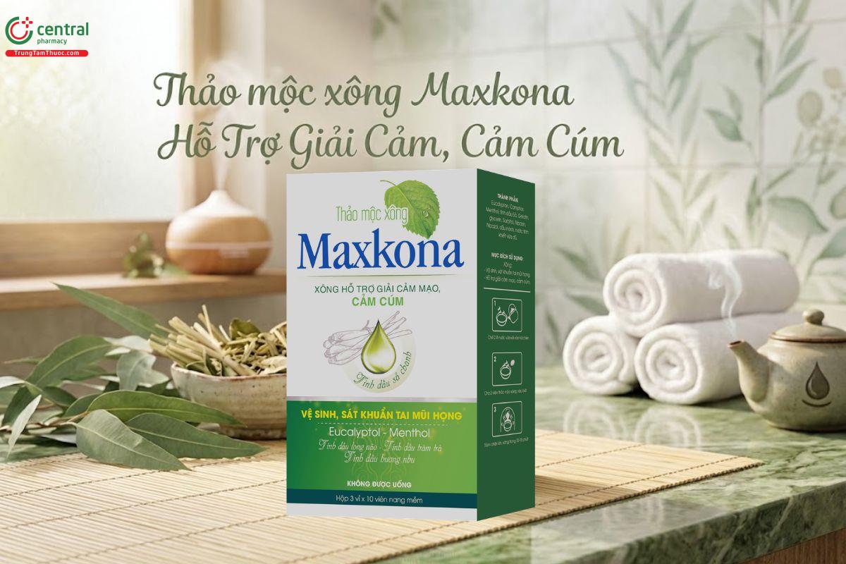Thảo mộc xông Maxkona làm giảm triệu chứng của cảm mạo, cảm cúm