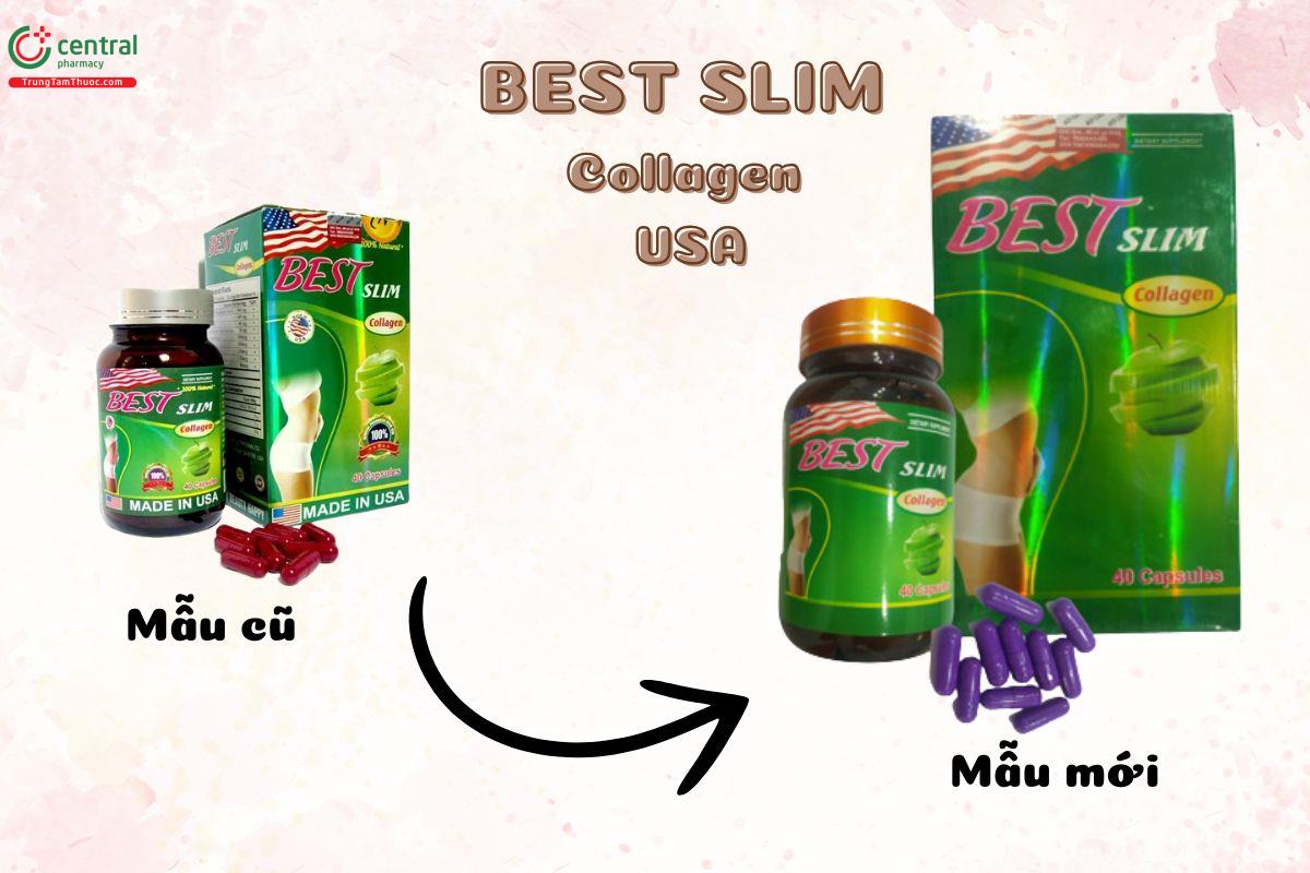 Mẫu mới - mẫu cũ của viên giảm cân Best Slim Collagen USA