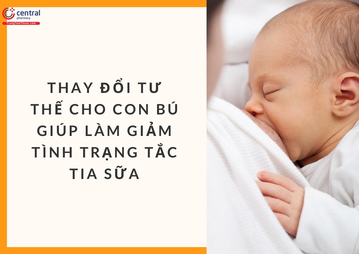 Thay đổi tư thế cho con bú