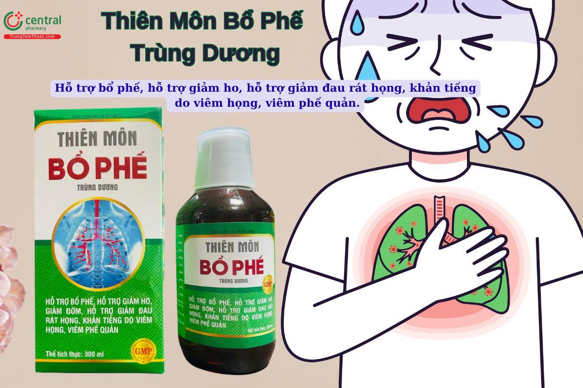 Sirô thảo dược Thiên Môn Bổ Phế Trùng Dương giúp bổ phế, giảm tình trạng ho