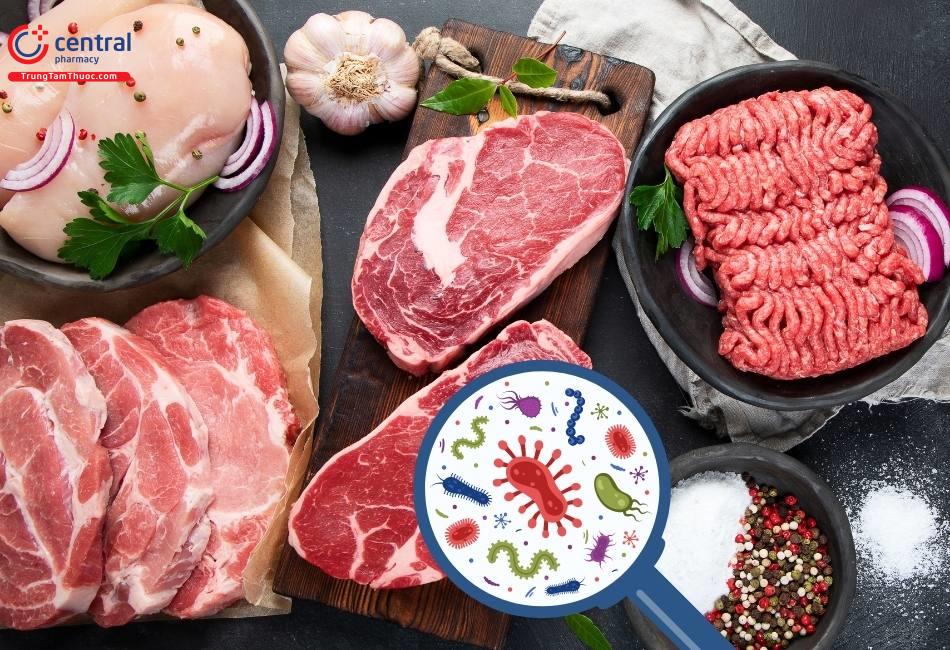 Thịt có thể chứa nhiều loại vi khuẩn gây bệnh