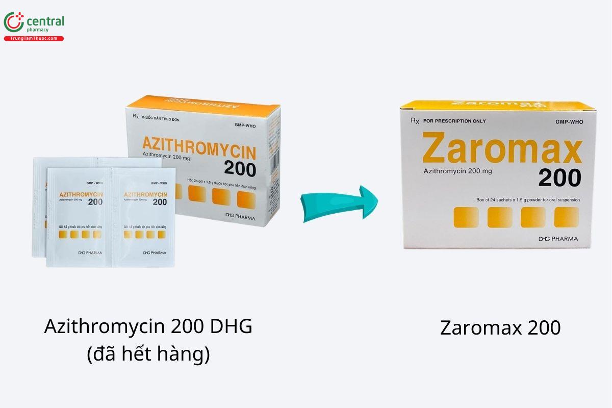 Thông báo ngưng sản xuất thuốc Azithromycin 200 DHG