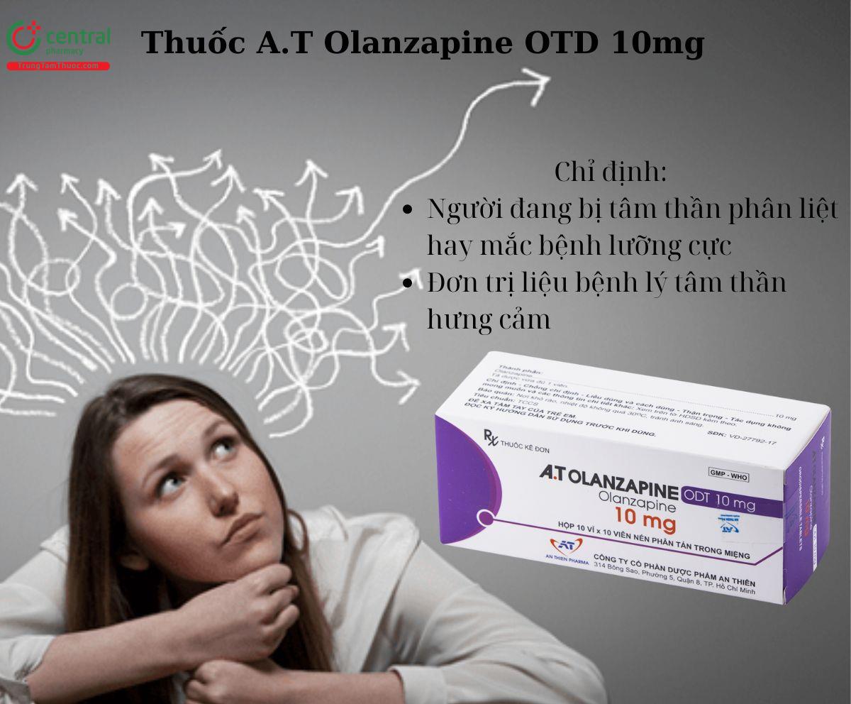 Công dụng thuốc A.T Olanzapine ODT 10mg