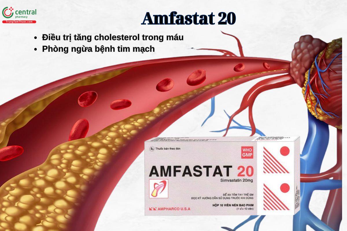 Thuốc Amfastat 20 điều trị tăng Cholesterol máu