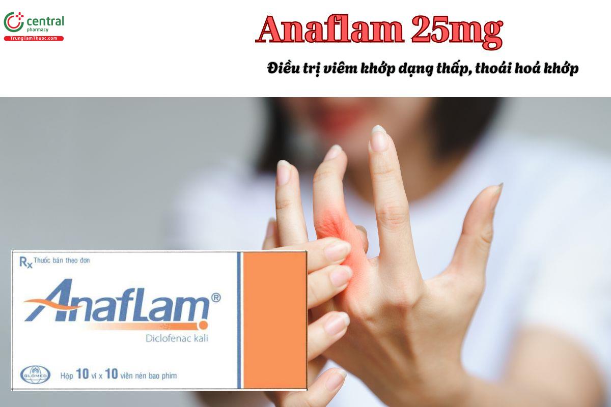 Thuốc Anaflam 25mg Glomed điều trị viêm khớp dạng thấp, thoái hoá khớp