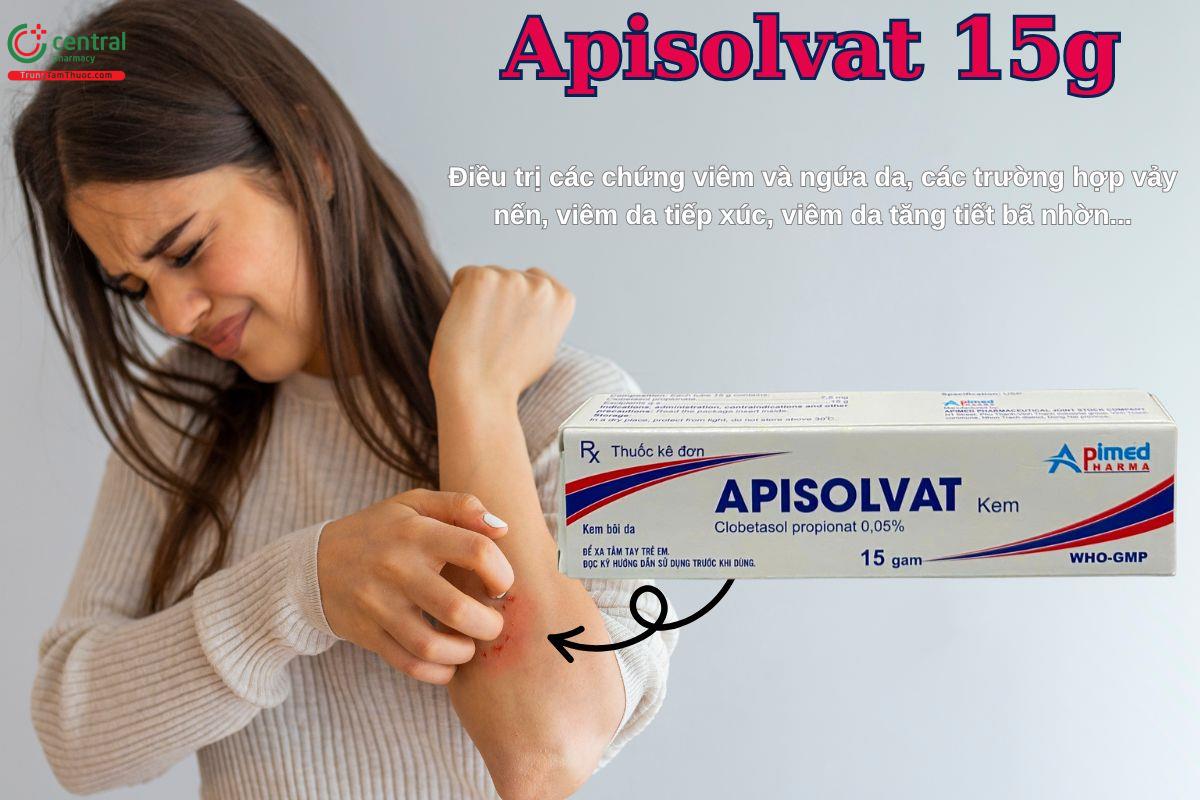 Thuốc Apisolvat 15g điều trị vảy nến, viêm da tiếp xúc,..