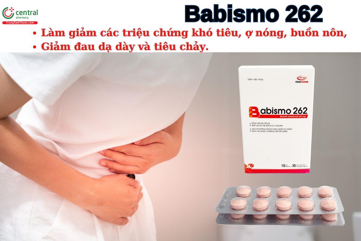 Thuốc Babismo 262mg giảm các triệu chứng khó tiêu, tiêu chảy,...