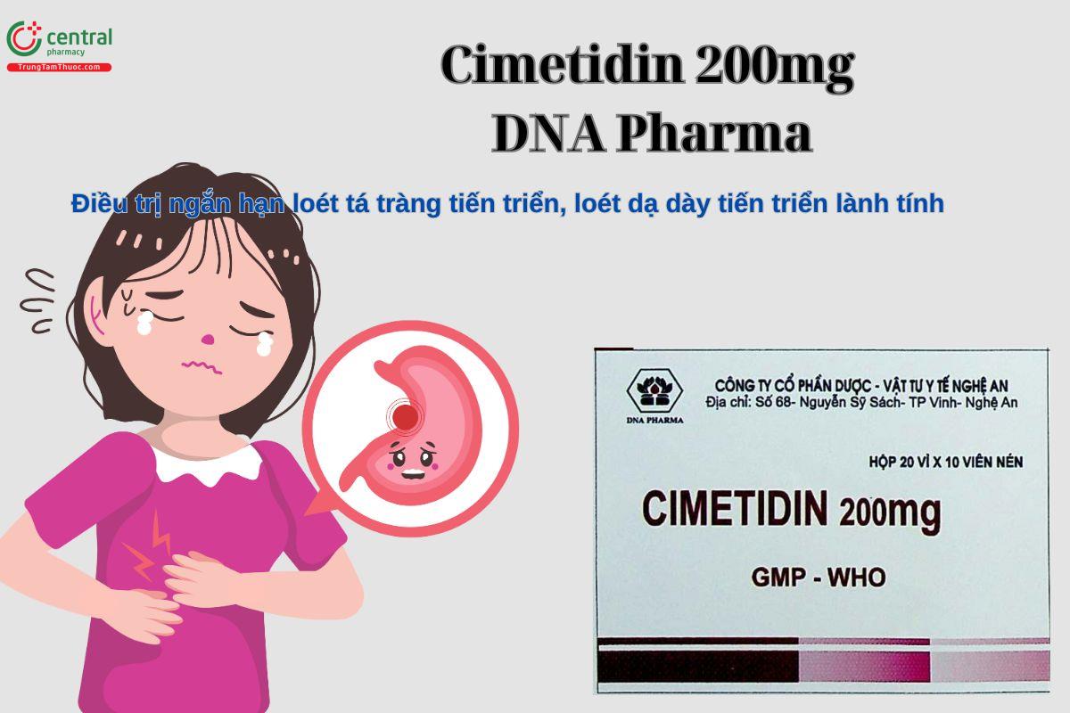 Thuốc Cimetidin 200mg DNA Pharma điều trị loét dạ dày, tá tràng