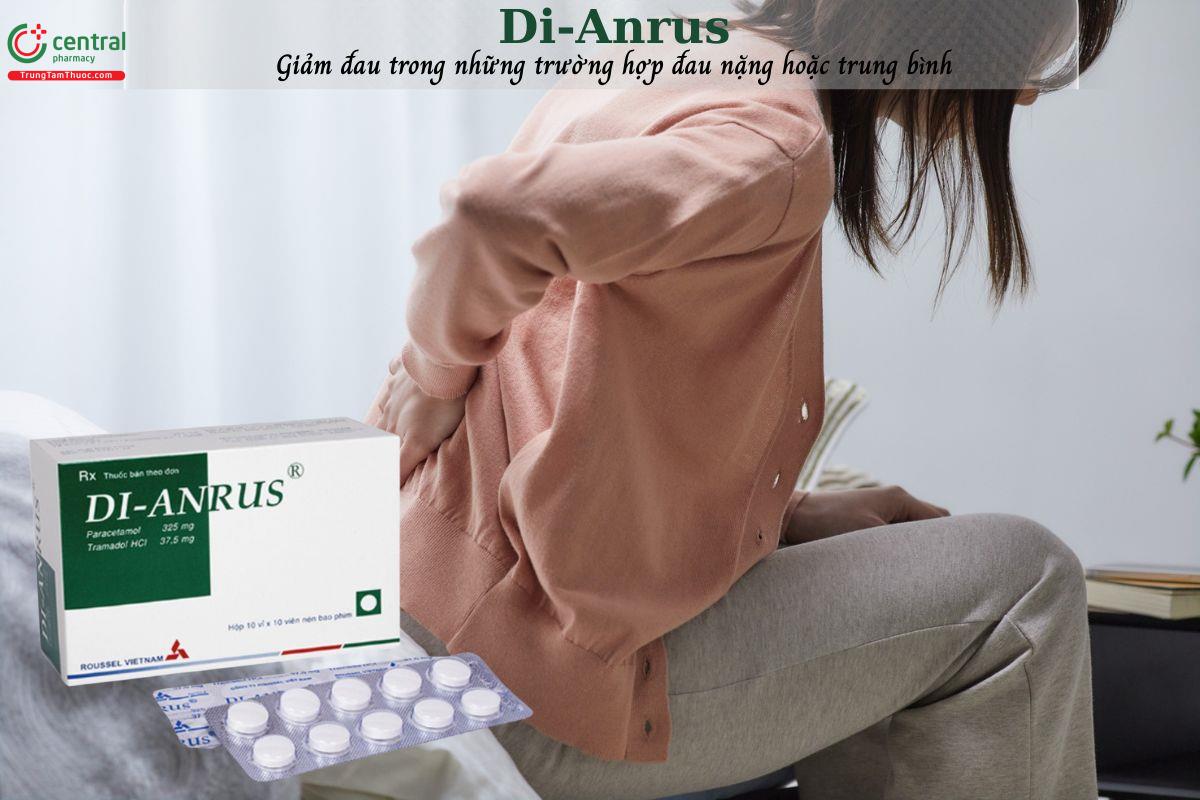 Thuốc Di-Anrus 325mg/37,5mg giảm cơn đau nặng hoặc trung bình