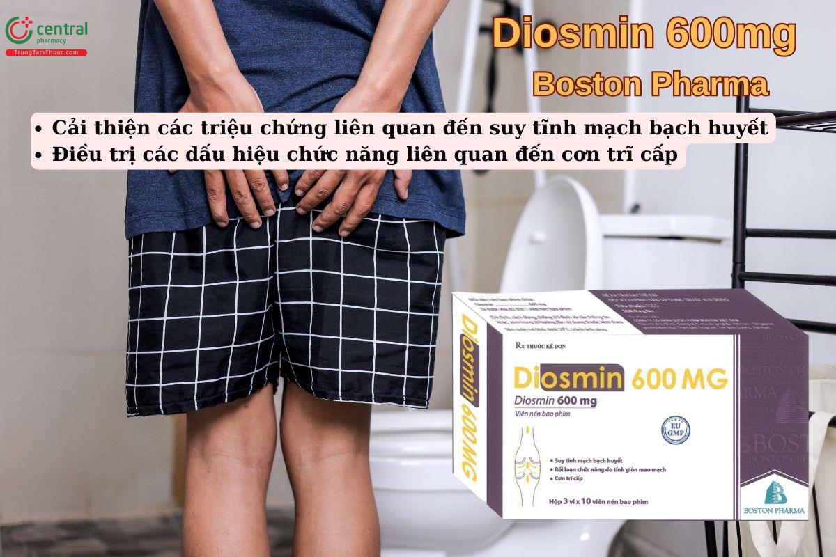 Thuốc Diosmin 600mg Boston điều trị triệu chứng suy giãn tĩnh mạch bạch huyết