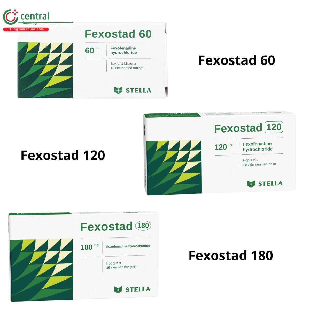 Thuốc Fexostad 120, thuốc Fexostad 60 và thuốc Fexostad 180