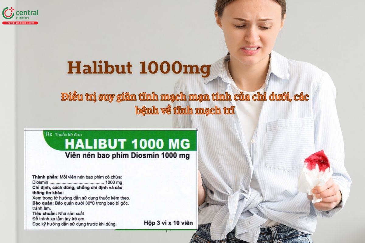 Thuốc Halibut 1000mg điều trị các triệu chứng của bệnh trĩ