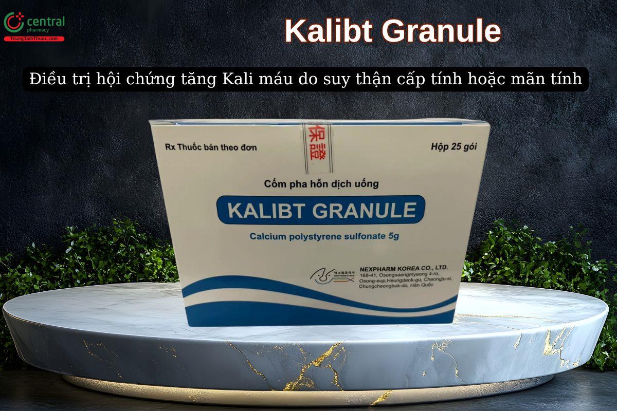 Thuốc Kalibt Granule điều trị tăng kali huyết liên quan đến suy thận cấp hoặc mạn.