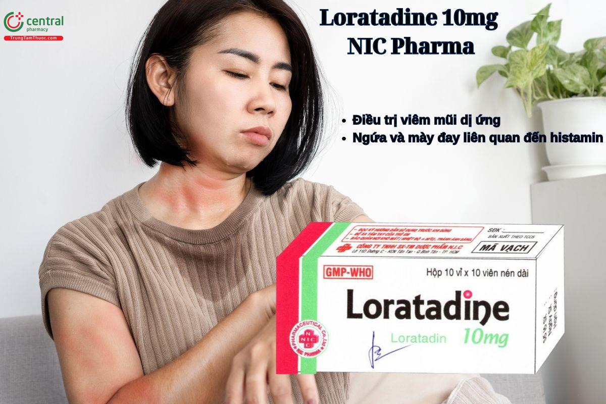 Thuốc Loratadine 10mg NIC Pharma điều trị viêm mũi dị ứng