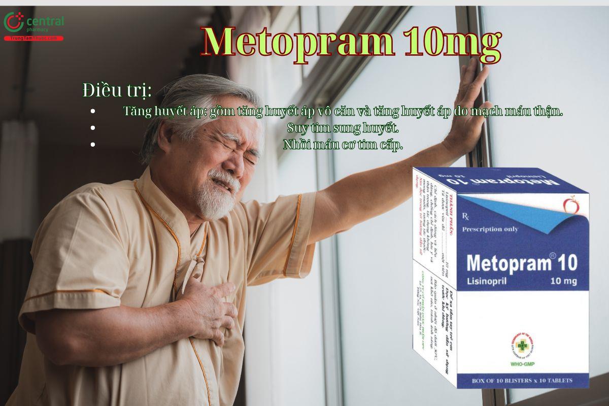 Thuốc Metopram 10mg điều trị suy tim sung huyết, nhồi máu cơ tim