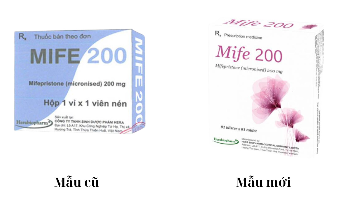 Thay đổi mẫu bao bì thuốc Mife 200