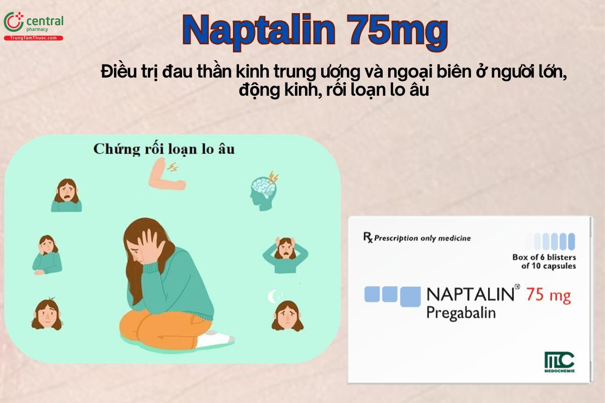 Thuốc Naptalin 75mg điều trị động kinh, đau thần kinh trung ương