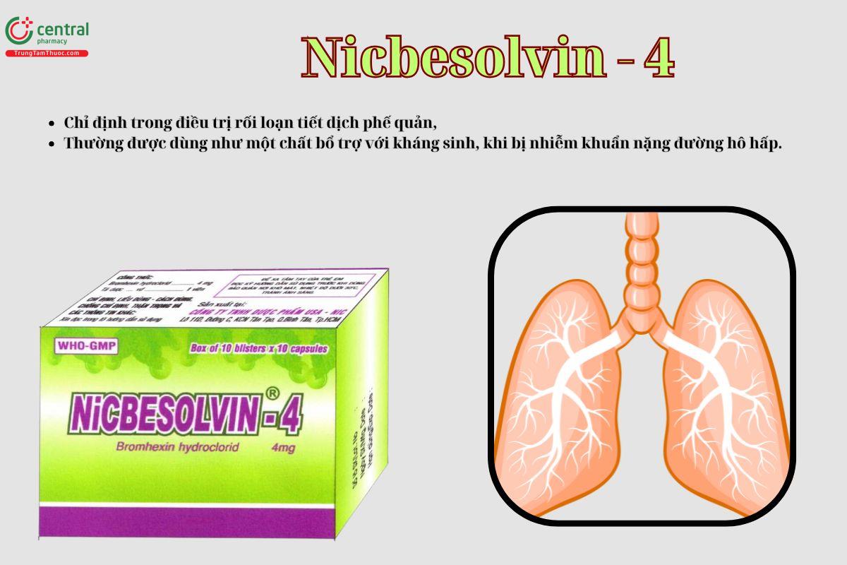 Thuốc Nicbesolvin - 4 chỉ định trong điều trị rối loạn tiết dịch phế quản