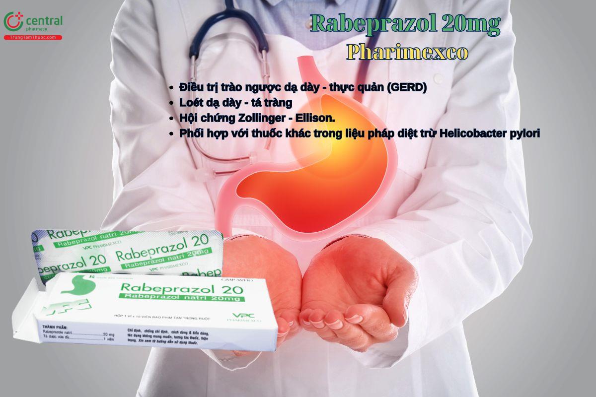 Thuốc Rabeprazol 20mg Pharimexco điều trị trào ngược dạ dày - thực quản