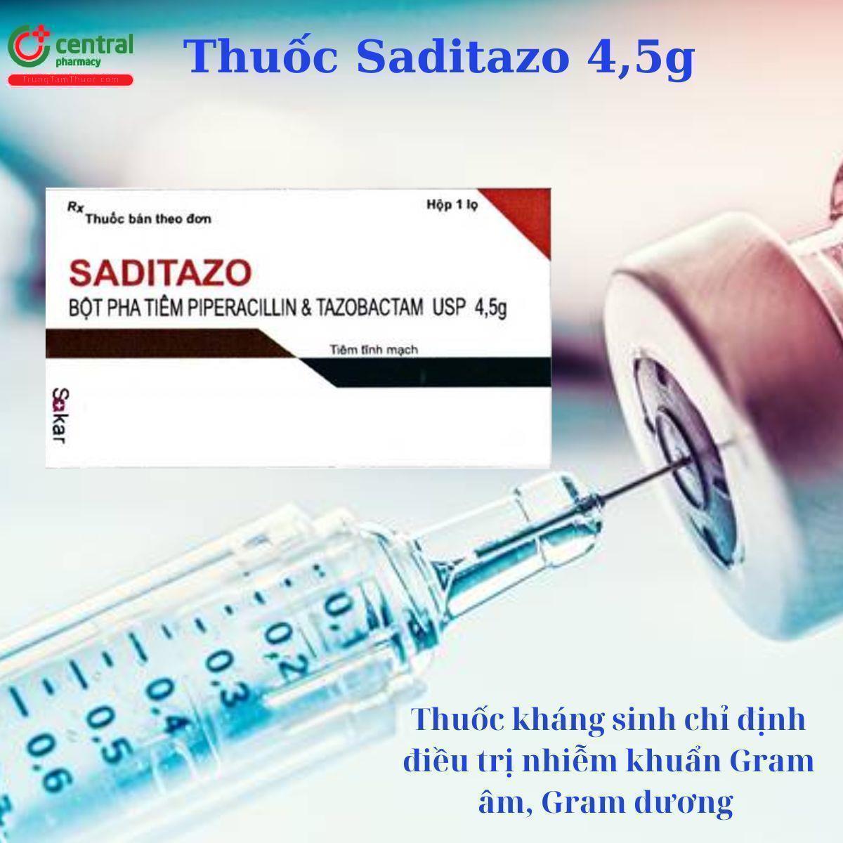 Thuốc Saditazo 4,5g - kháng sinh điều trị nhiễm khuẩn 