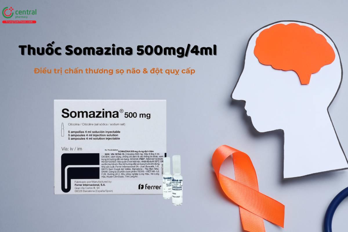 Thuốc Somazina 500mg/4ml điều trị đột quỵ cấp và chấn thương sọ não