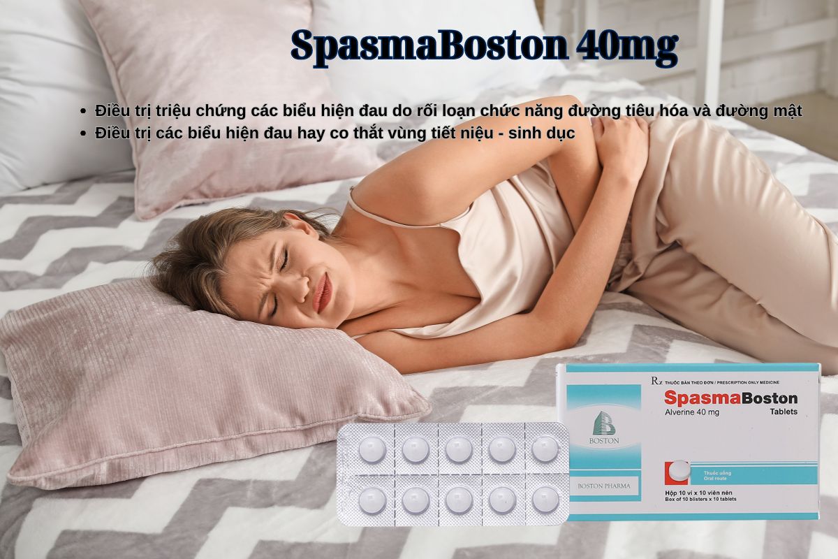 Thuốc SpasmaBoston 40mg điều trị co thắt cơ trơn đường tiêu hoá
