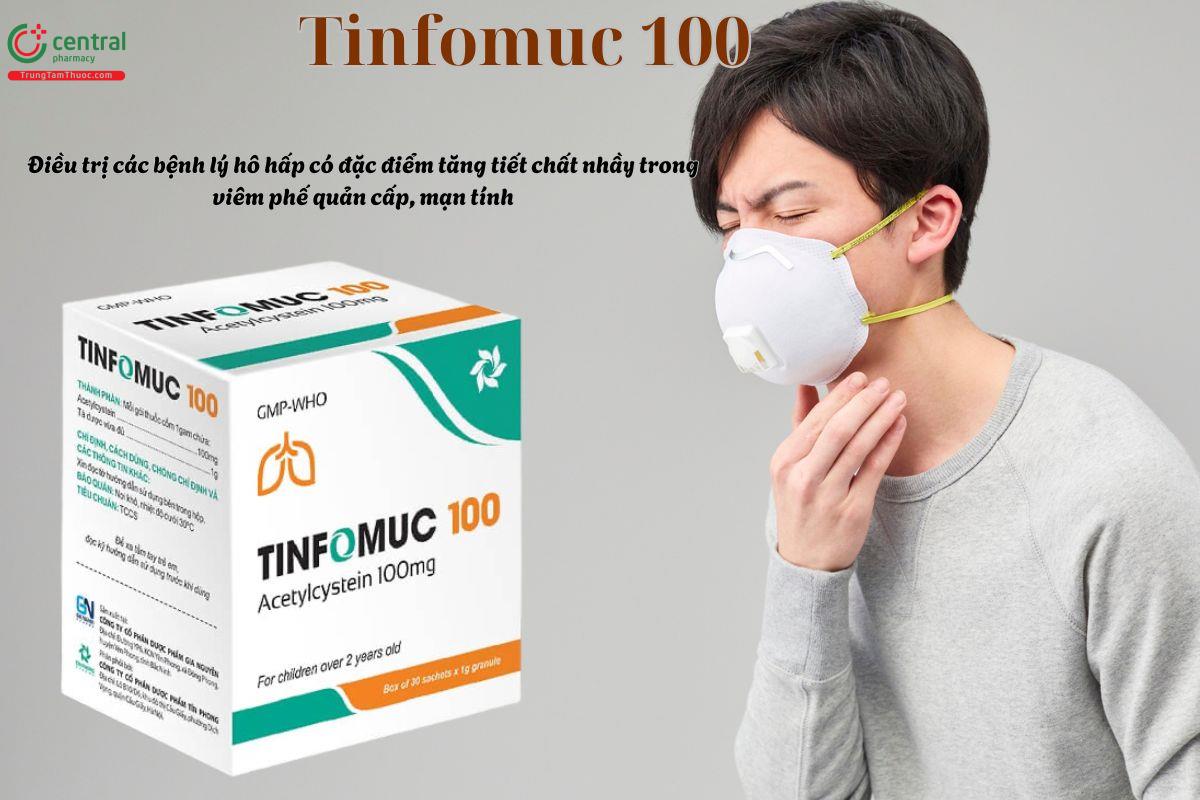 Thuốc Tinfomuc 100mg giúp tiêu đờm nhầy trong viêm phế quản