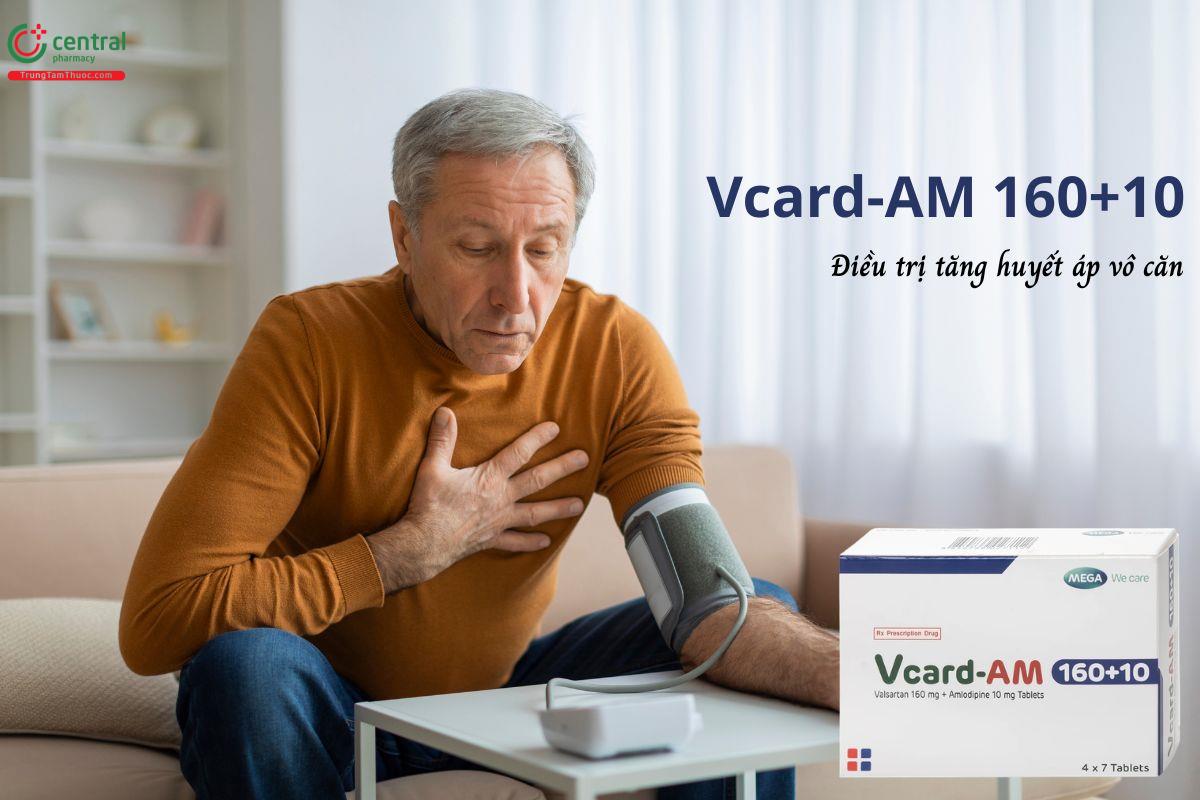 Thuốc Vcard-AM 160+10 điều trị tăng huyết áp vô căn